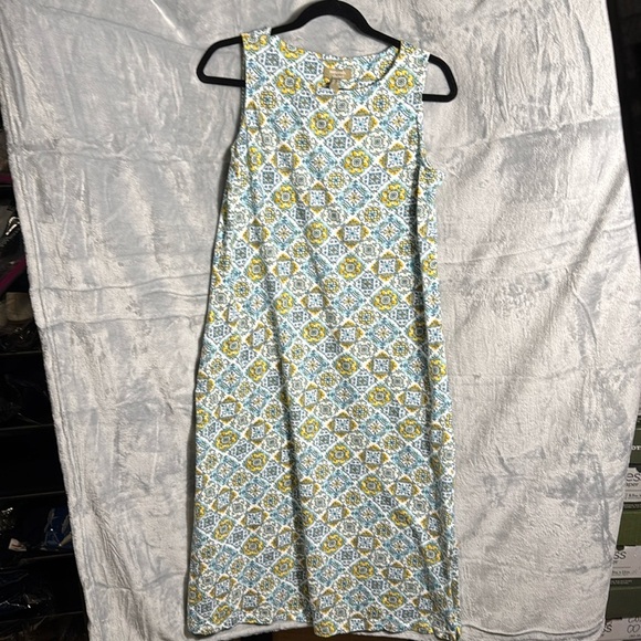Naturals d&co. Dress size medium linen blend boat neck sleeveless  side pockets - Picture 1 of 10